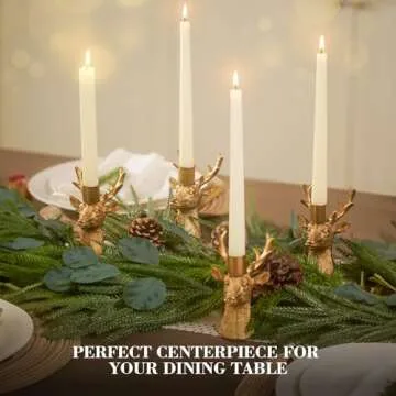 Candlestick Holders Vintage Reindeer Candle Holders, Brass Gold Deers Candle Stick Holders Set of 4 ...