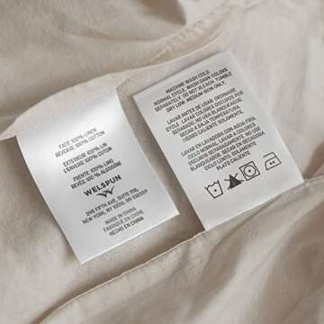 Welhome Premium Relaxed Linen Cotton Duvet Cover 3-Piece Sets with Pillow Shams | King | Oatmeal | 108"x 92" | Supersoft | Superior Comfort | Durable | Breathable | All Season | Moisture Wicking