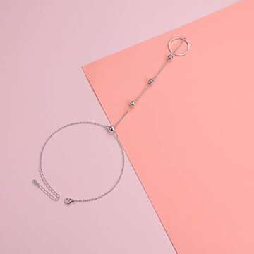 Elegant S925 Sterling Silver Hand Harness Bracelet Set