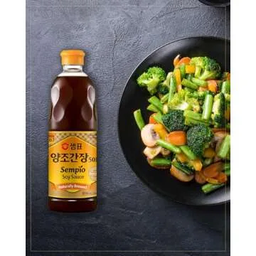 SEMPIO Naturally Brewed Soy Sauce 501 - Deep Flavor for Authentic Korean, Asian Cuisine, Made in Korea. (29.08 fl oz / 860mL, Kosher, Vegan, Non-GMO)​