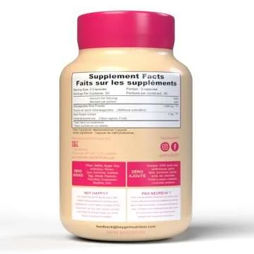 Premium Ashwagandha Capsules 1000mg with Black Pepper for Stress Relief, Energy & Focus