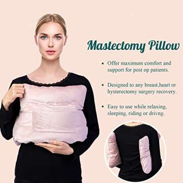cococar Mastectomy Pillow - Post Surgery Pillow After Breast Cancer Surgery or Breast Reduction, Lumpectomy Pillow, Patient Care Recovery Healing Support for Port Pacemaker and Heart Surgery Recovery