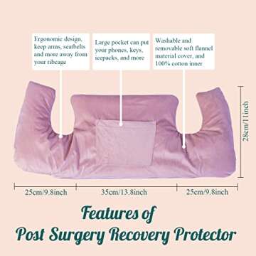 cococar Mastectomy Pillow - Post Surgery Pillow After Breast Cancer Surgery or Breast Reduction, Lumpectomy Pillow, Patient Care Recovery Healing Support for Port Pacemaker and Heart Surgery Recovery