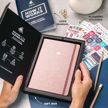 Clever Fox Ultimate Achiever’s Goal Planner - Focus & Productivity 90 Day Journal. Undated Daily Weekly Monthly Planner Organizer & Hourly Schedule Notebook - Hardcover, A5 Size, Rose Gold