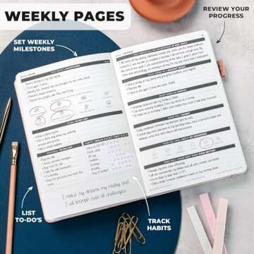 Clever Fox Ultimate Achiever’s Goal Planner - Focus & Productivity 90 Day Journal. Undated Daily Weekly Monthly Planner Organizer & Hourly Schedule Notebook - Hardcover, A5 Size, Rose Gold