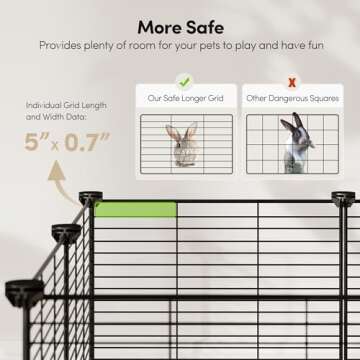 Tespo Pet Playpen, Small Animal Cage Indoor Portable Metal Wire yd Fence for Small Animals, Guinea Pigs, Rabbits Kennel Crate Fence Tent, Black, (12Panels)