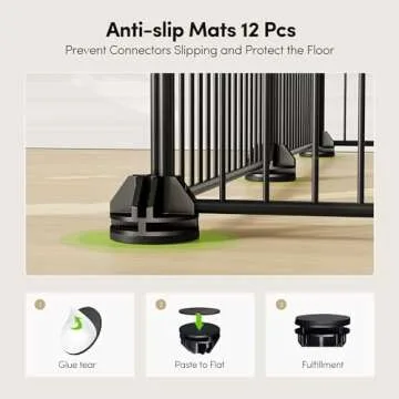 Tespo Pet Playpen, Small Animal Cage Indoor Portable Metal Wire yd Fence for Small Animals, Guinea Pigs, Rabbits Kennel Crate Fence Tent, Black, (12Panels)