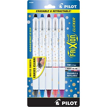 Pilot FriXion Clicker Erasable Gel Ink Pens - 5 Pack, 0.7mm