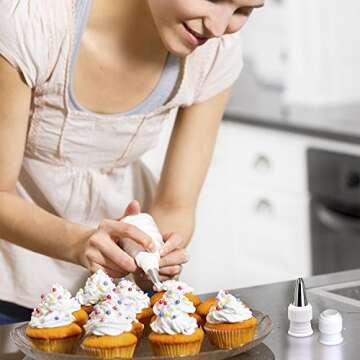 Shappy 6 Pieces Plastic Standard Couplers for Piping Bags Cake Decorating Pipe Tip White Coupler for Icing Nozzles, 1.2 x 1 Inch