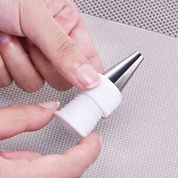 Shappy 6 Pieces Plastic Standard Couplers for Piping Bags Cake Decorating Pipe Tip White Coupler for Icing Nozzles, 1.2 x 1 Inch