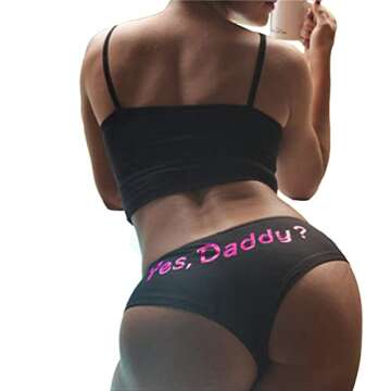 Familyhouse Women's Yes Daddy Letter Naughty Panties - Sexy Lingerie