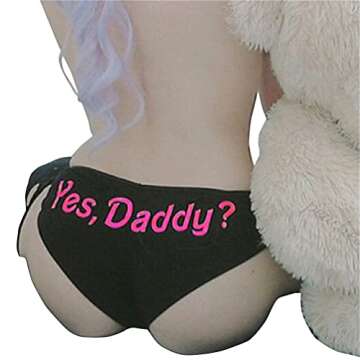 Familyhouse Women's Yes Daddy Letter Naughty Panties - Sexy Lingerie