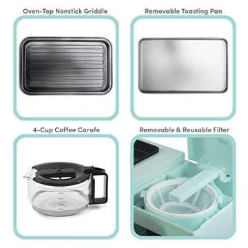 Elite Gourmet 3-in-1 Breakfast Center - 4-Cup Coffee Maker