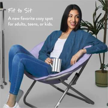 Urban Lifestyle Faux Fur Saucer Chair, Lavender