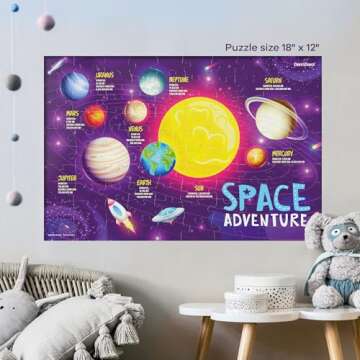 Glow in The Dark 100 Piece Galaxy Puzzle for Kids - Space Jigsaw Puzzles Toys for Boys & Girls Ages ...