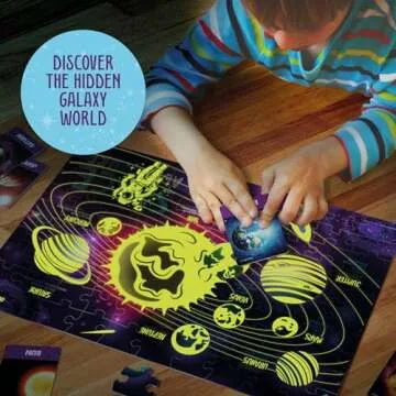 Glow-in-the-Dark Galaxy Puzzle for Kids - 100 Piece Set