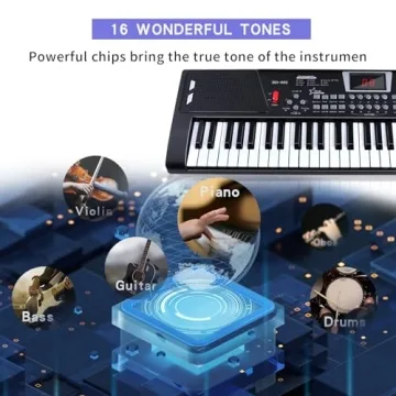 61-Key Beginner Electric Keyboard Piano with Built-in Features