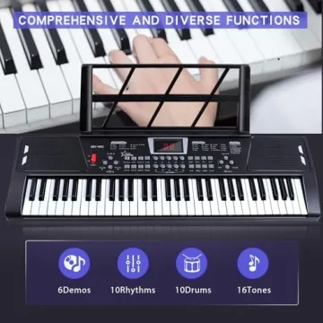 61-Key Beginner Electric Keyboard Piano with Built-in Features