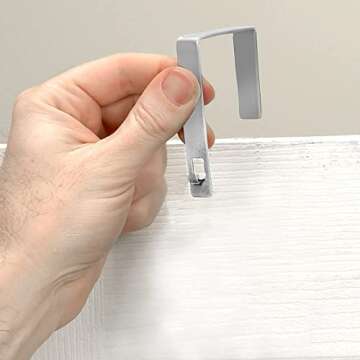 Perfect Curve Cap Rack System - Hat Rack Holds up to 18 Baseball Caps - Over Door Hanger and Organizer - Six Clips - Black