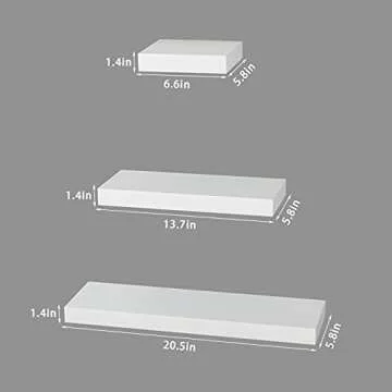 AHDECOR White Floating Shelves for Modern Decor Solutions