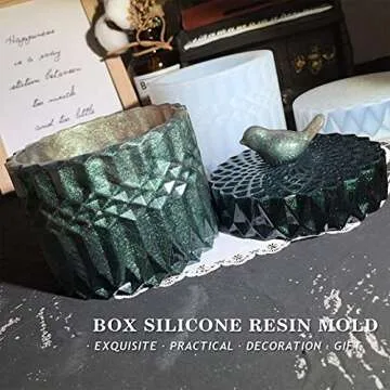 Silicone Crystal Box Resin Mold with Bird Handle for Crafts
