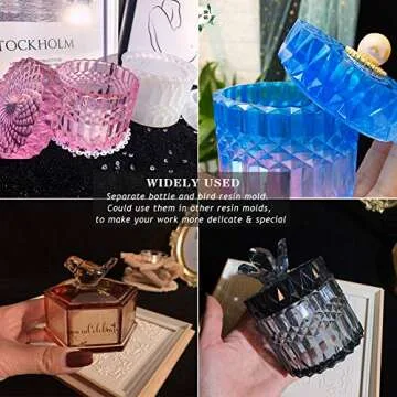 Silicone Crystal Box Resin Mold with Bird Handle for Crafts
