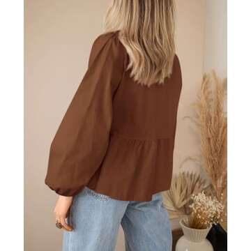PRETTYGARDEN Women's Babydoll Peplum Blouse - Trendy & Chic Y2K Style