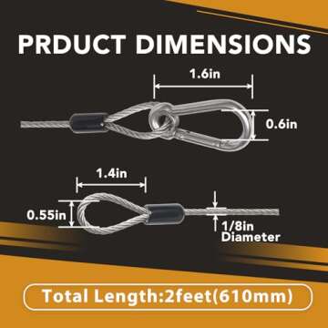 LAICCUM 4 Pack Stage Light Safety Cables - Heavy Duty 150LB Support