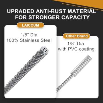 LAICCUM Safety Cables for Stage Lights - 4 Pack, 150LB Load