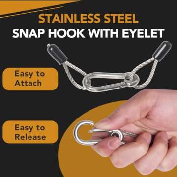 LAICCUM Safety Cables for Stage Lights - 4 Pack, 150LB Load