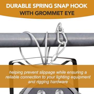 LAICCUM Safety Cables for Stage Lights - 4 Pack, 150LB Load