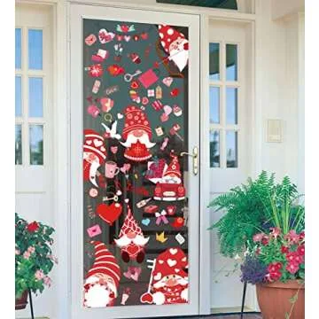255PCS Valentine's Day Window Clings - Gnome Heart Decor