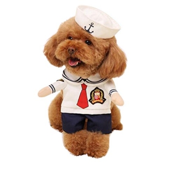 NACOCO Dog Sailor Costumes for Pets in Navy Suit