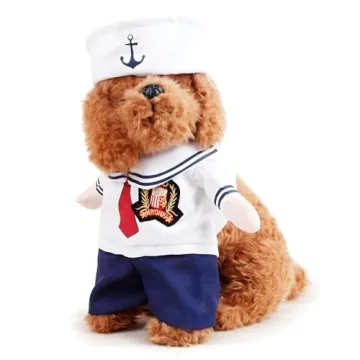 NACOCO Dog Sailor Costumes for Pets in Navy Suit