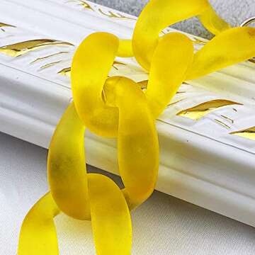 Bocar Statement Chunky Fashion Acrylic Paint Beads Choker Net Chain Necklace for Women Gifts (NK-10510-Frosted Yellow)