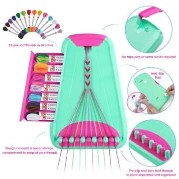 Arts and Crafts for Kids, Friendship Bracelet Making Kit, Creative Jewelry Kit for Ages 6-12