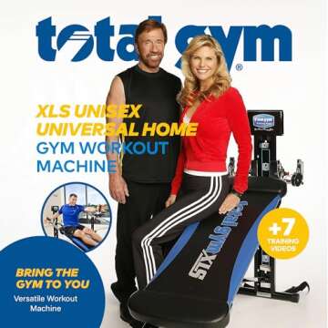 Total Gym Home Gym Workout Machine Equipment w/ Squat Stand, Leg Pull, & 2 Ankle Cuffs