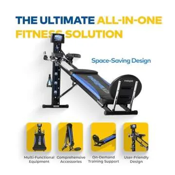 Total Gym Home Gym Workout Machine Equipment w/ Squat Stand, Leg Pull, & 2 Ankle Cuffs