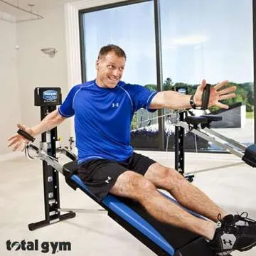 Total Gym Home Gym Workout Machine Equipment w/ Squat Stand, Leg Pull, & 2 Ankle Cuffs