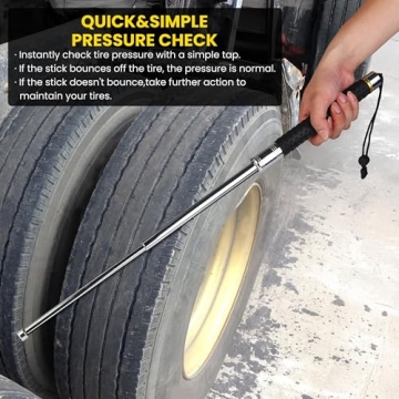 Multi-Functional Tire Thumper - 26" Heavy-Duty Tire Checker & Self-Defense Tool, Aerospace-Grade All...