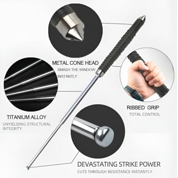 Multi-Functional Tire Thumper - 26" Heavy-Duty Tire Checker & Self-Defense Tool, Aerospace-Grade Alloy Steel Material,Extendable Design,Non-Slip Grip,for Truckers & Outdoor Hiking(1.5lb/pc)