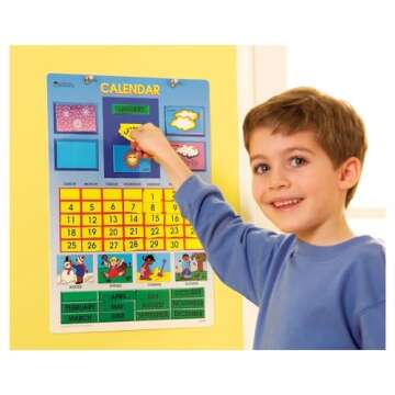 Learning Resources Magnetic Learning Calendar, 51 Magnetic Pieces & Calendar, Measures 12" x 16-1/2"...