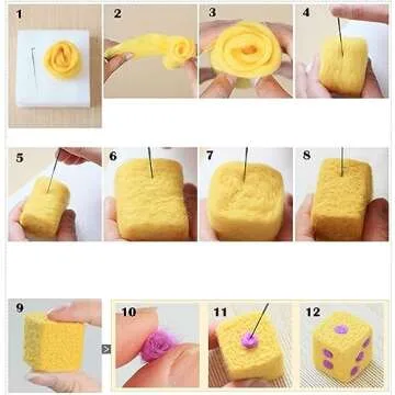 Mayboos Needle Felting Starter Kit,Wool Roving 40 Colors Set, Wool Felt Tools with Instruction Included for Felted Animal Needle Felting Supplies