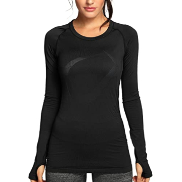 CRZ Yoga Women's Seamless Athletic Long Sleeves Sports Running Shirt - Breathable Gym Workout Top in...