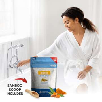 Turmeric Bath Salt 8 Lbs Large Bag with Natural Essential Oils and Vitamin C