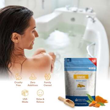 Turmeric Bath Salt 128 Ounces USP Epsom Salt and Essential Oils