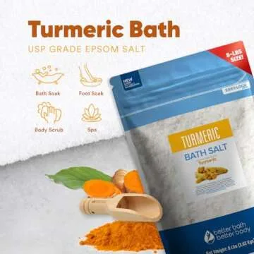 Turmeric Bath Salt 128 Ounces USP Epsom Salt and Essential Oils