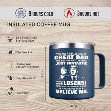 Abledn Gifts for Dad from Daughter, Son - Dad Gifts from Daughter, Son for Fathers Day - Birthday Gifts for Dad, Funny Dad Birthday Gifts - Dad Mug 14Oz