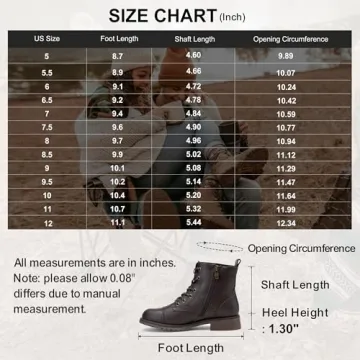 Vepose Women's 910 Dark Brown Combat Ankle Boots