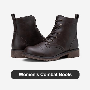 Vepose Women's 910 Dark Brown Combat Ankle Boots